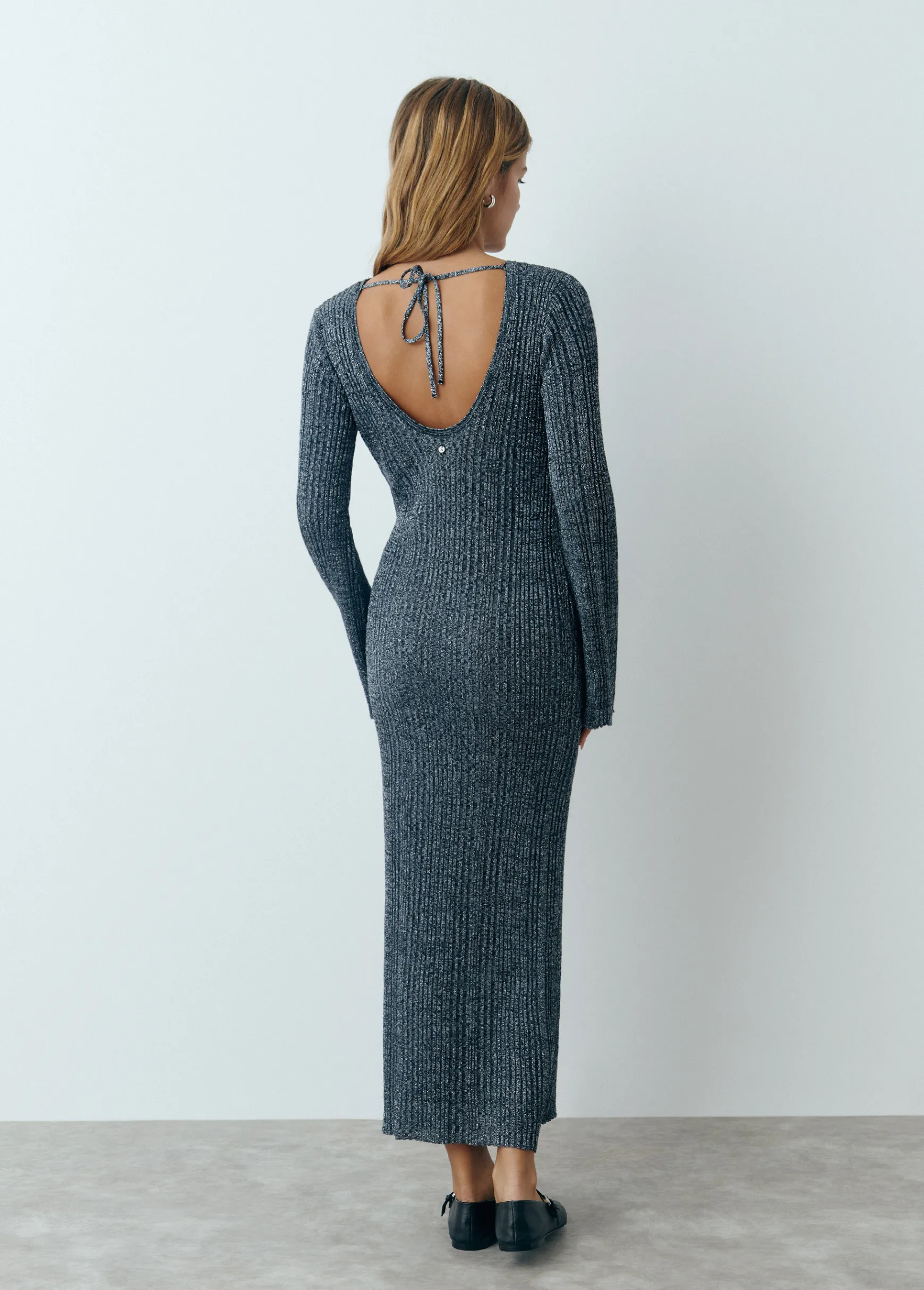 Vestido manga larga hilo metalizado*Brownie Discount