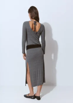 Vestido rib midi*Brownie New